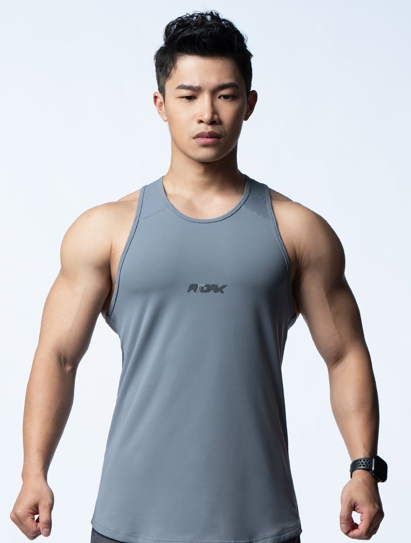FluxFit™ 拼接本布併縫訓練背心 (日蝕灰) - AROAK 機能健身服飾 | 專為健人打造
