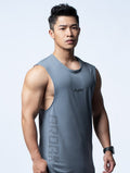 FluxFit™ 側開衩休閒背心 (日蝕灰) - AROAK 機能健身服飾 | 專為健人打造
