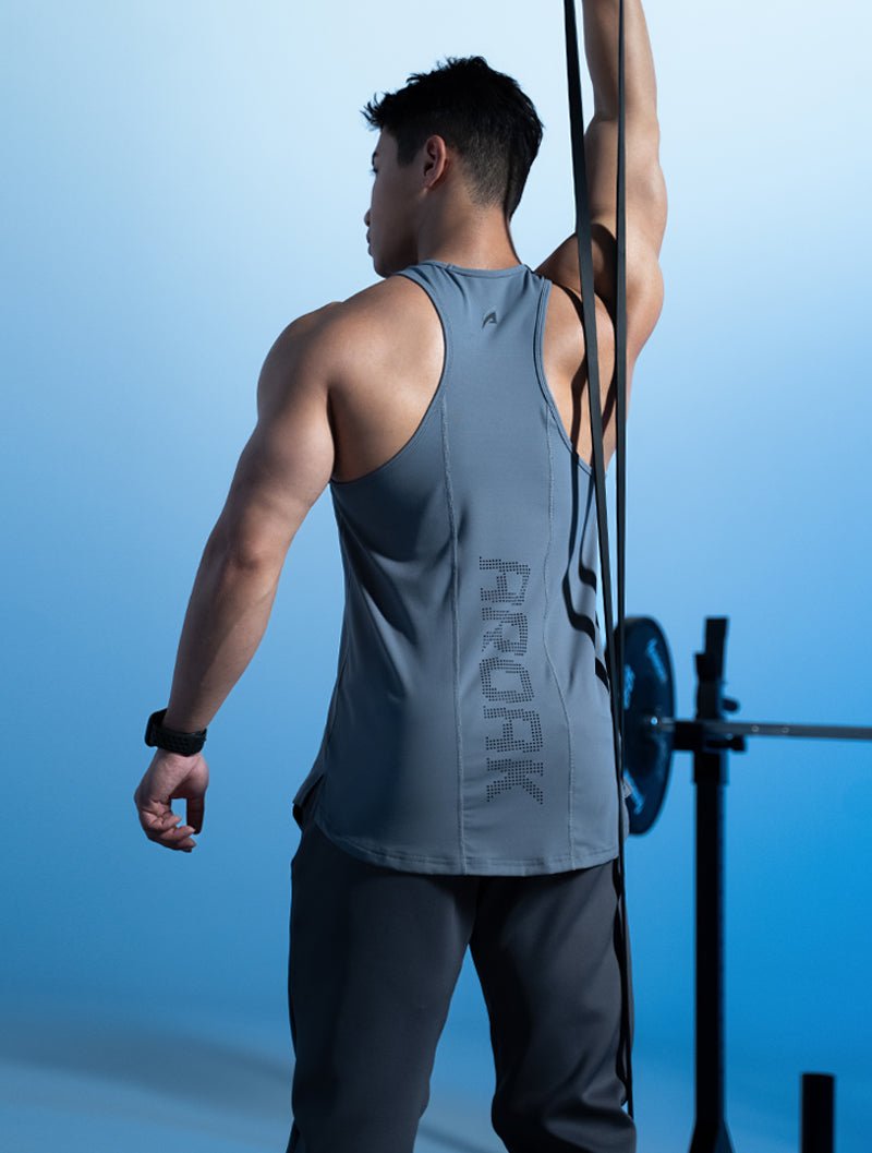 FluxFit™ 拼接本布併縫訓練背心 (黑) - AROAK 機能健身服飾 | 專為健人打造