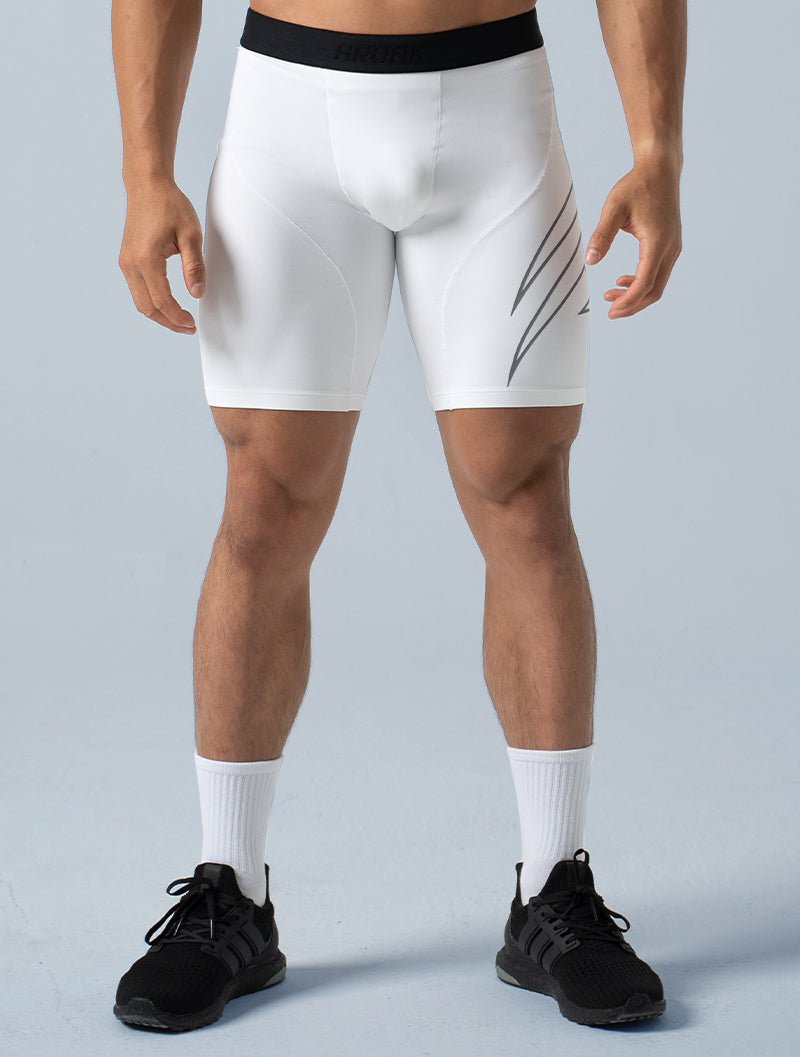 HyperSkin™ 緊身短褲 (白) - AROAK 機能健身服飾 | 專為健人打造
