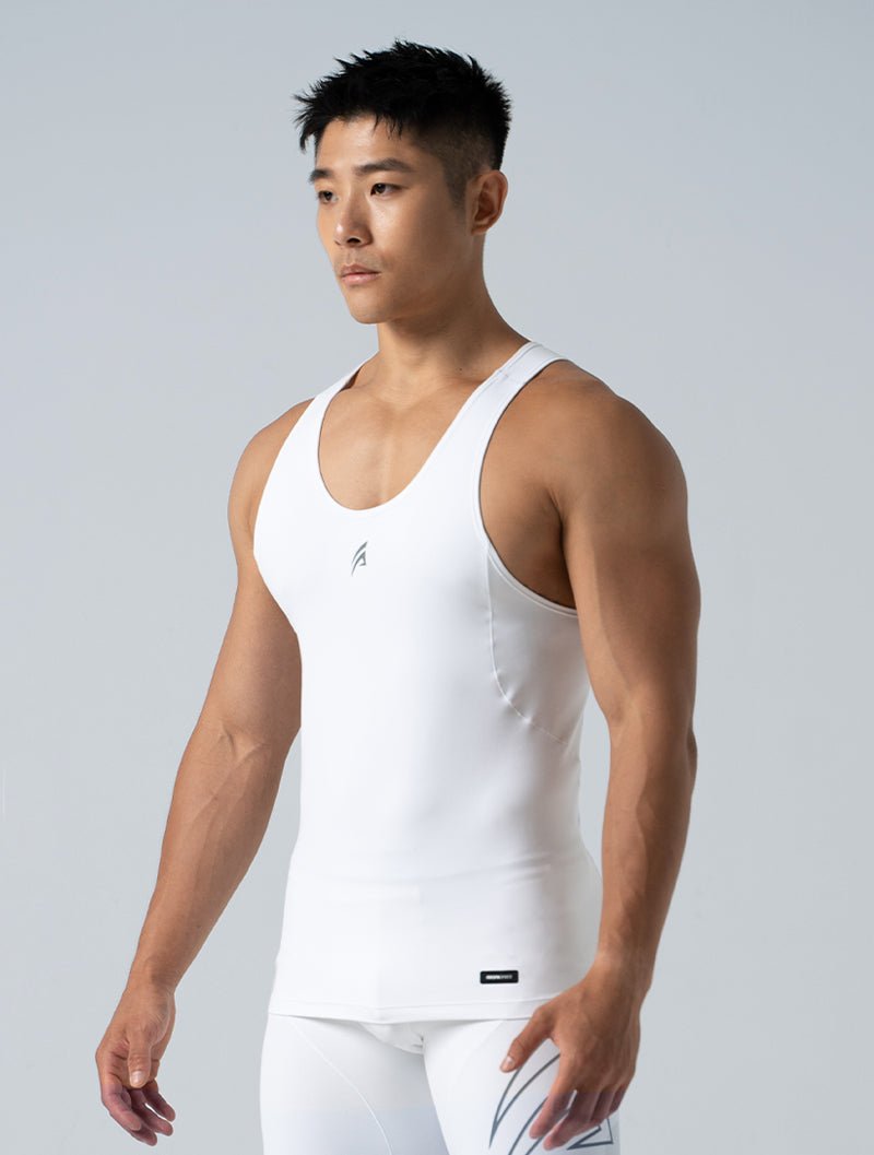 HyperSkin™ 緊身背心 (白) - AROAK 機能健身服飾 | 專為健人打造