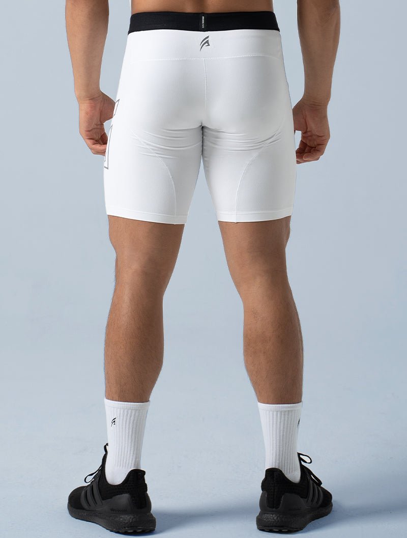 HyperSkin™ 緊身短褲 (白) - AROAK 機能健身服飾 | 專為健人打造
