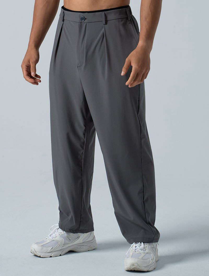 LightDry™ 輕盈機能休閒寬褲 (犀牛灰) - AROAK 機能健身服飾 | 專為健人打造