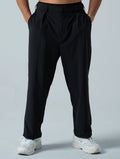 LightDry™ 輕盈機能休閒寬褲 (黑) - AROAK 機能健身服飾 | 專為健人打造