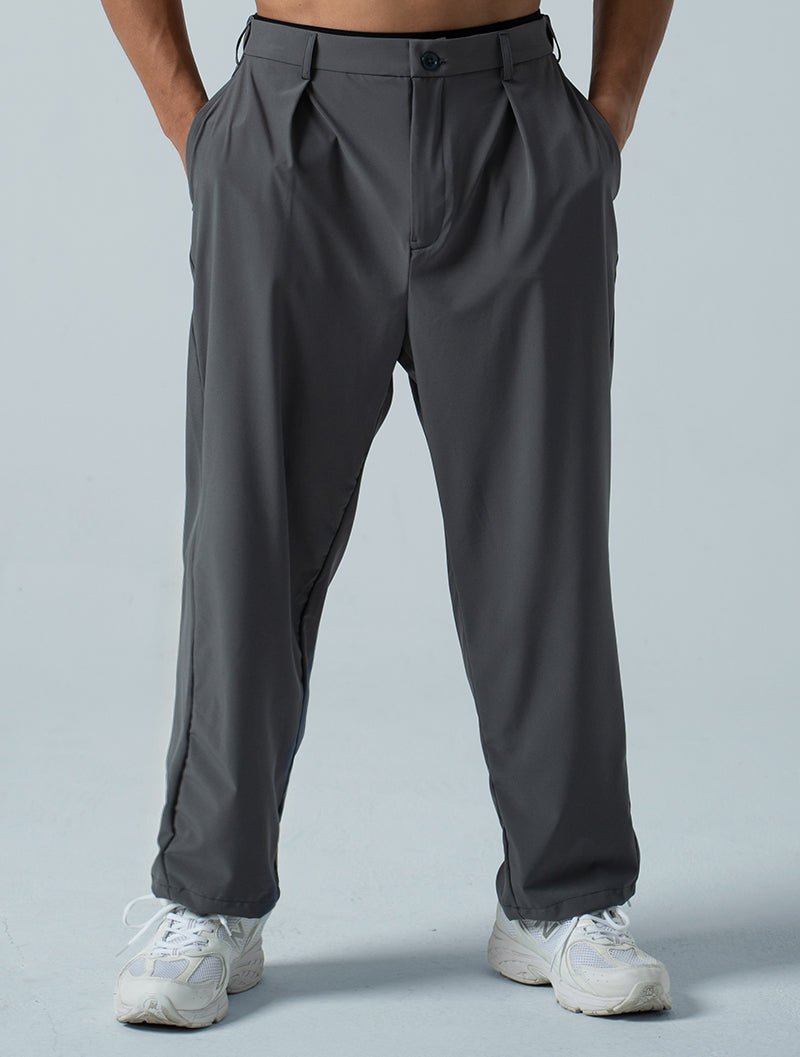 LightDry™ 輕盈機能休閒寬褲 (犀牛灰) - AROAK 機能健身服飾 | 專為健人打造