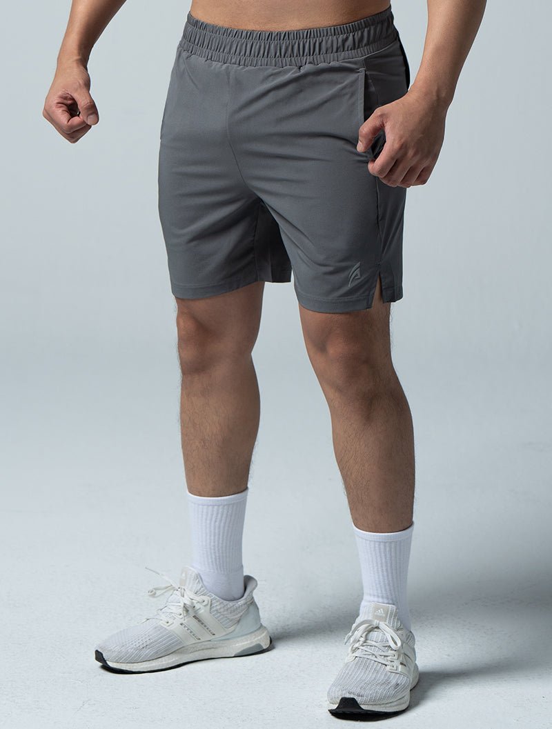 LightDry™ 輕盈機能疾速短褲 (犀牛灰) - AROAK 機能健身服飾 | 專為健人打造