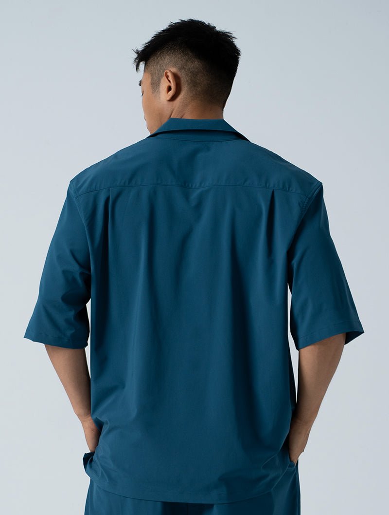 LightDry™ 輕盈機能開襟襯衫 (湖藍) - AROAK 機能健身服飾 | 專為健人打造