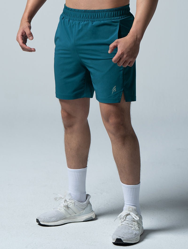 LightDry™ 輕盈機能疾速短褲 (湖藍) - AROAK 機能健身服飾 | 專為健人打造