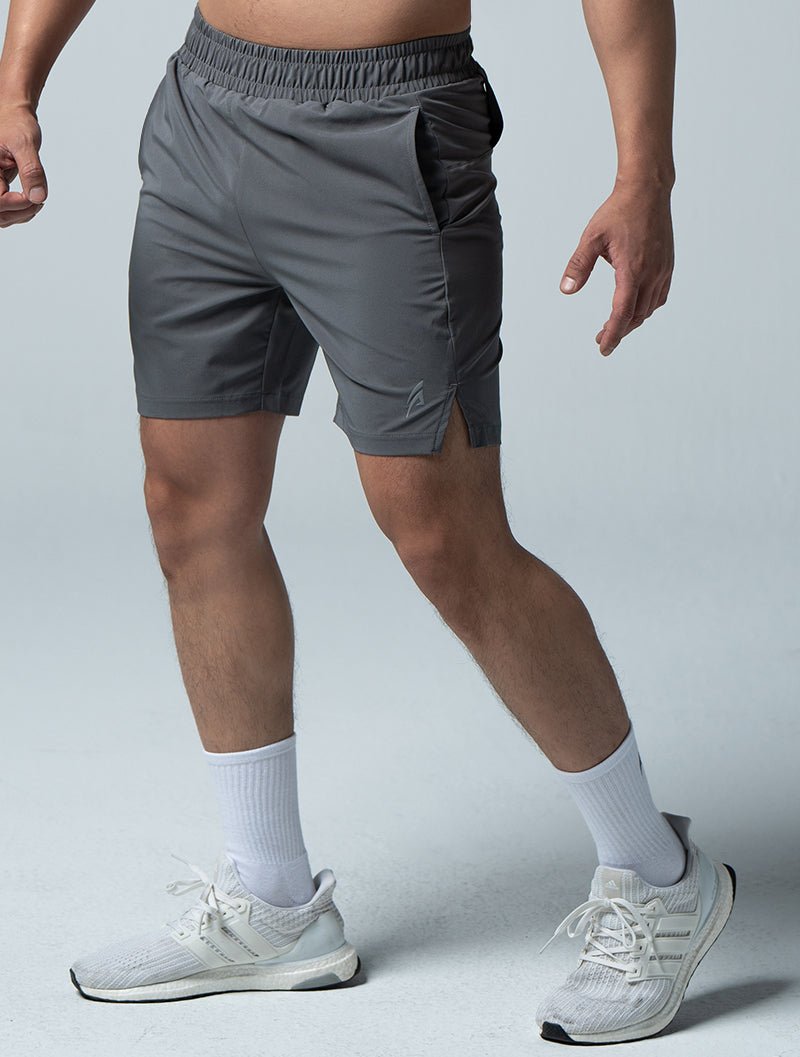 LightDry™ 輕盈機能疾速短褲 (犀牛灰) - AROAK 機能健身服飾 | 專為健人打造
