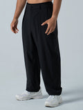 LightDry™ 輕盈機能休閒寬褲 (黑) - AROAK 機能健身服飾 | 專為健人打造