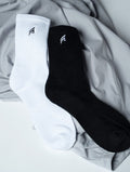 電繡LOGO中筒襪 (黑) - AROAK 機能健身服飾 | 專為健人打造