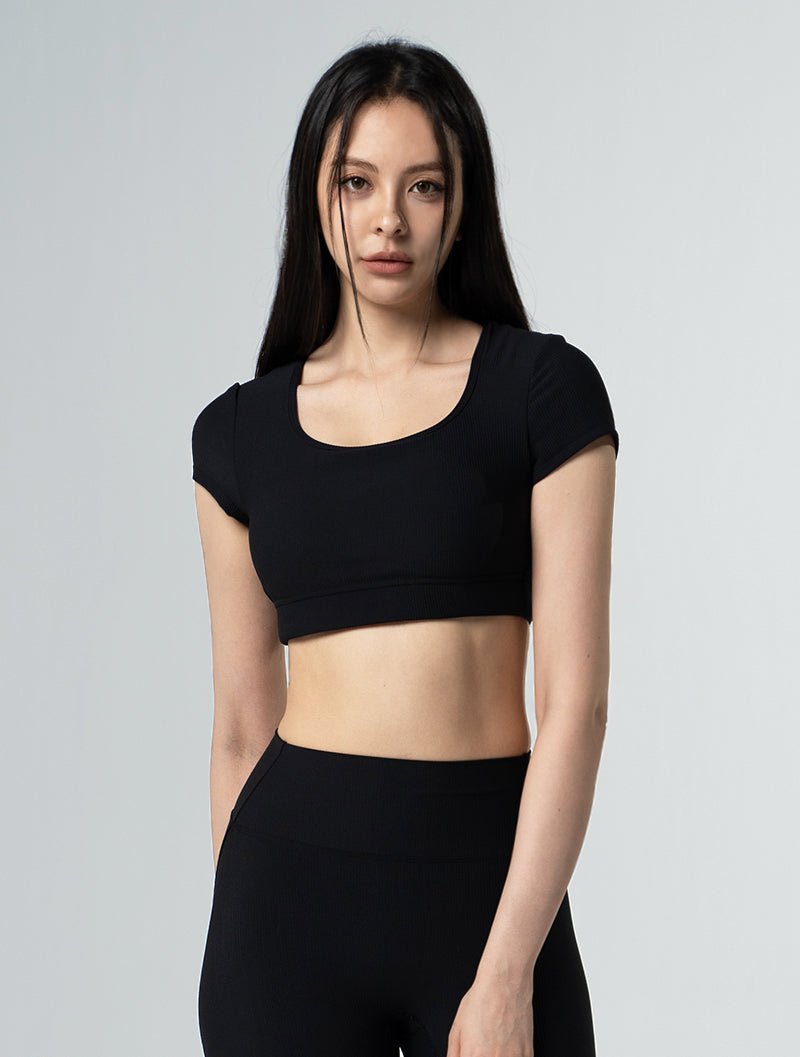 Lumin™ U領後挖背Bra Top 25 - 1 (黑) - AROAK 機能健身服飾 | 專為健人打造
