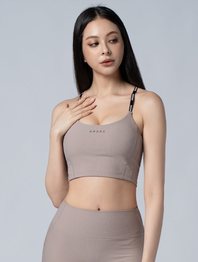 Lumin™ Y字調節美波BraTop 24 - 2 (奶茶杏) - AROAK 機能健身服飾 | 專為健人打造