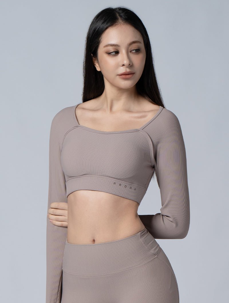 Lumin™心型美胸BraTop@24 - 2 (奶茶杏) - AROAK 機能健身服飾 | 專為健人打造