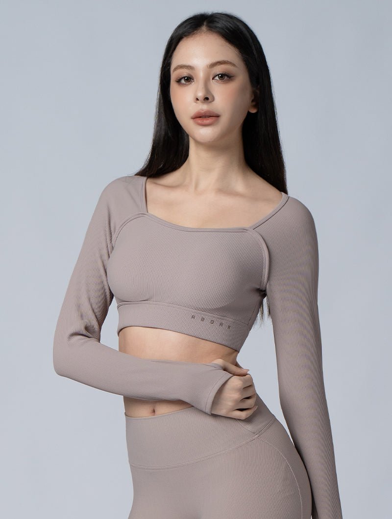 Lumin™心型美胸BraTop@24 - 2 (奶茶杏) - AROAK 機能健身服飾 | 專為健人打造