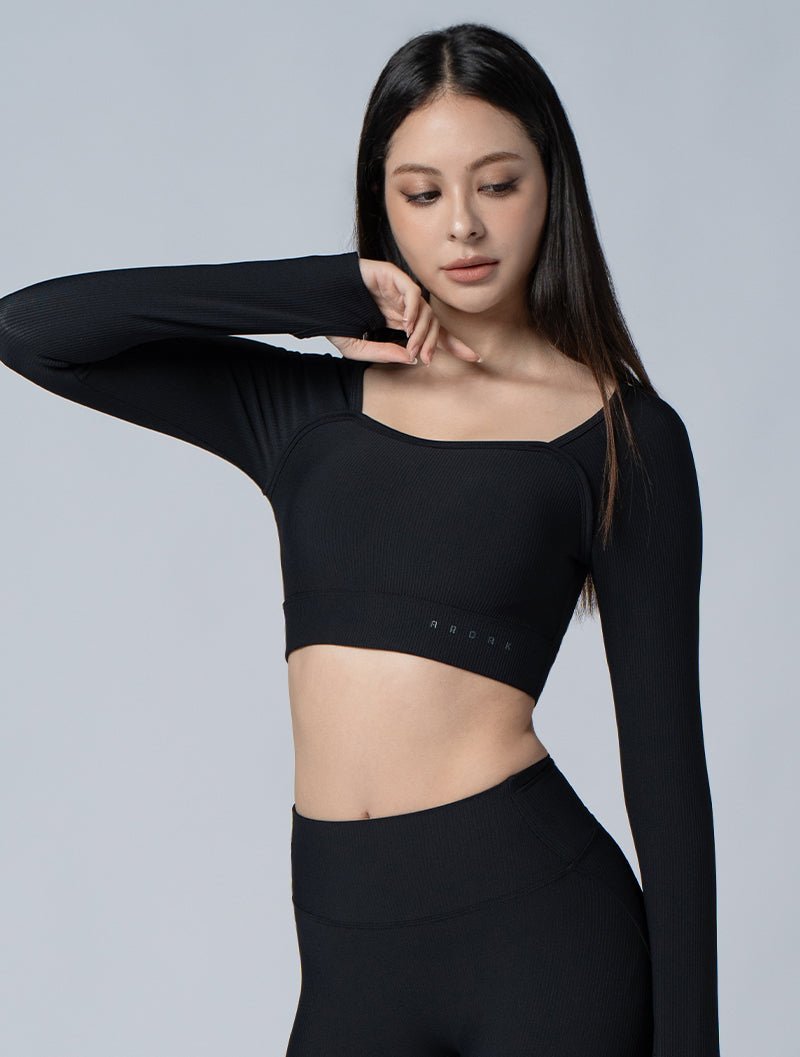 Lumin™心型美胸BraTop@24 - 2 (黑) - AROAK 機能健身服飾 | 專為健人打造