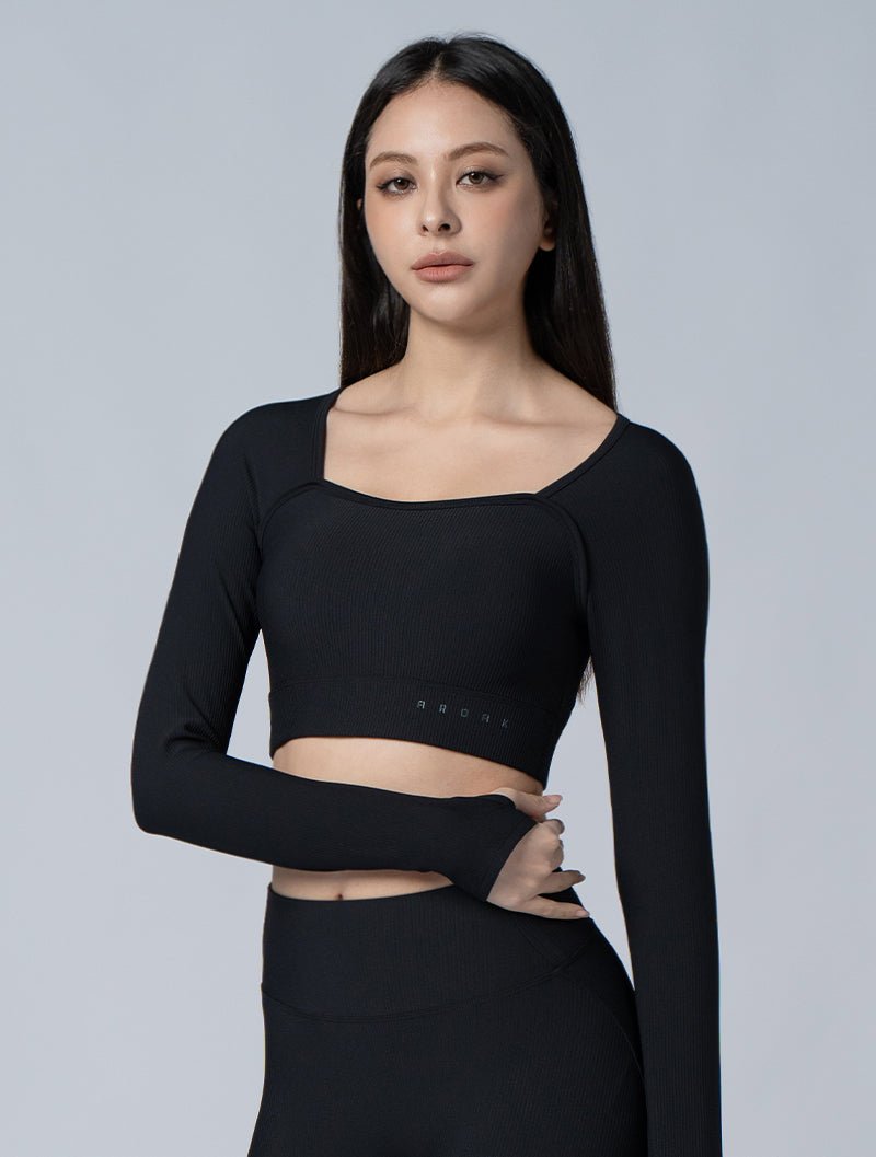 Lumin™心型美胸BraTop@24 - 2 (黑) - AROAK 機能健身服飾 | 專為健人打造