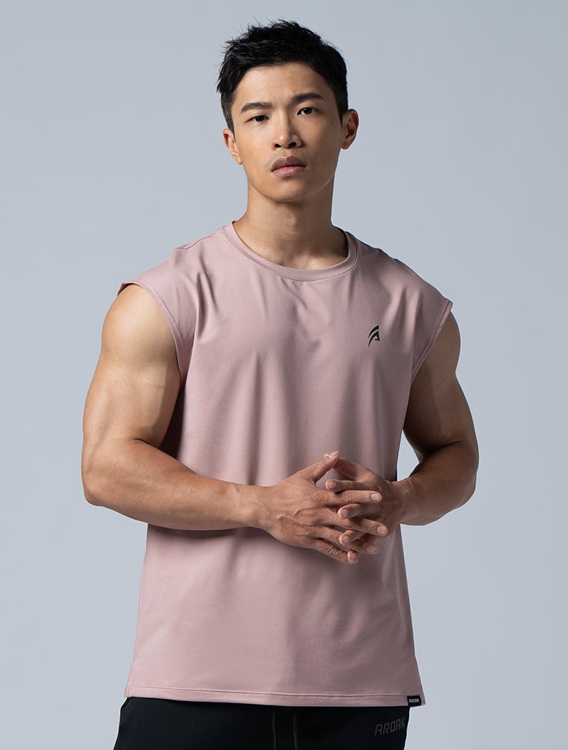 NAP™ - Pure親膚機能寬肩背心 (藕粉) - AROAK 機能健身服飾 | 專為健人打造