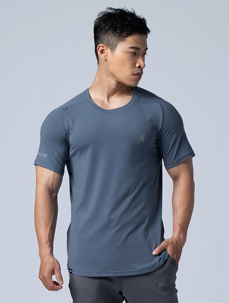 NAP™ - Pure親膚機能合身拉克蘭袖上衣 (灰藍) - AROAK 機能健身服飾 | 專為健人打造