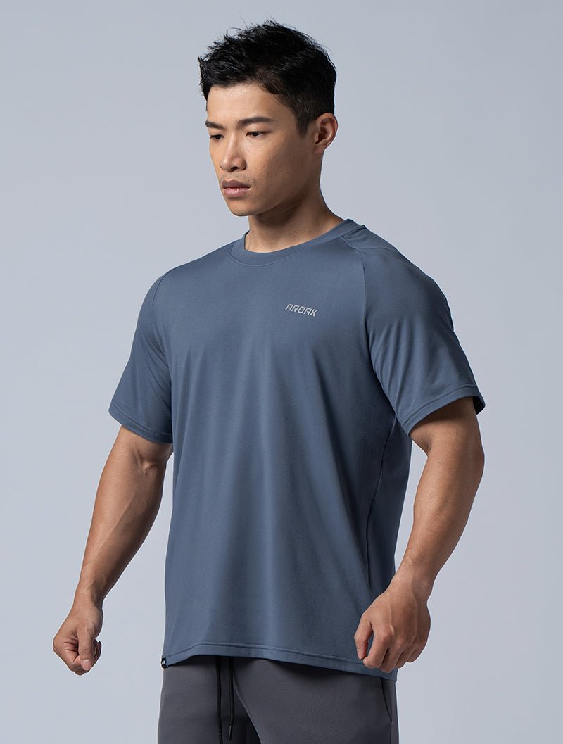 NAP™ - Pure親膚機能寬鬆短袖上衣 (灰藍) - AROAK 機能健身服飾 | 專為健人打造