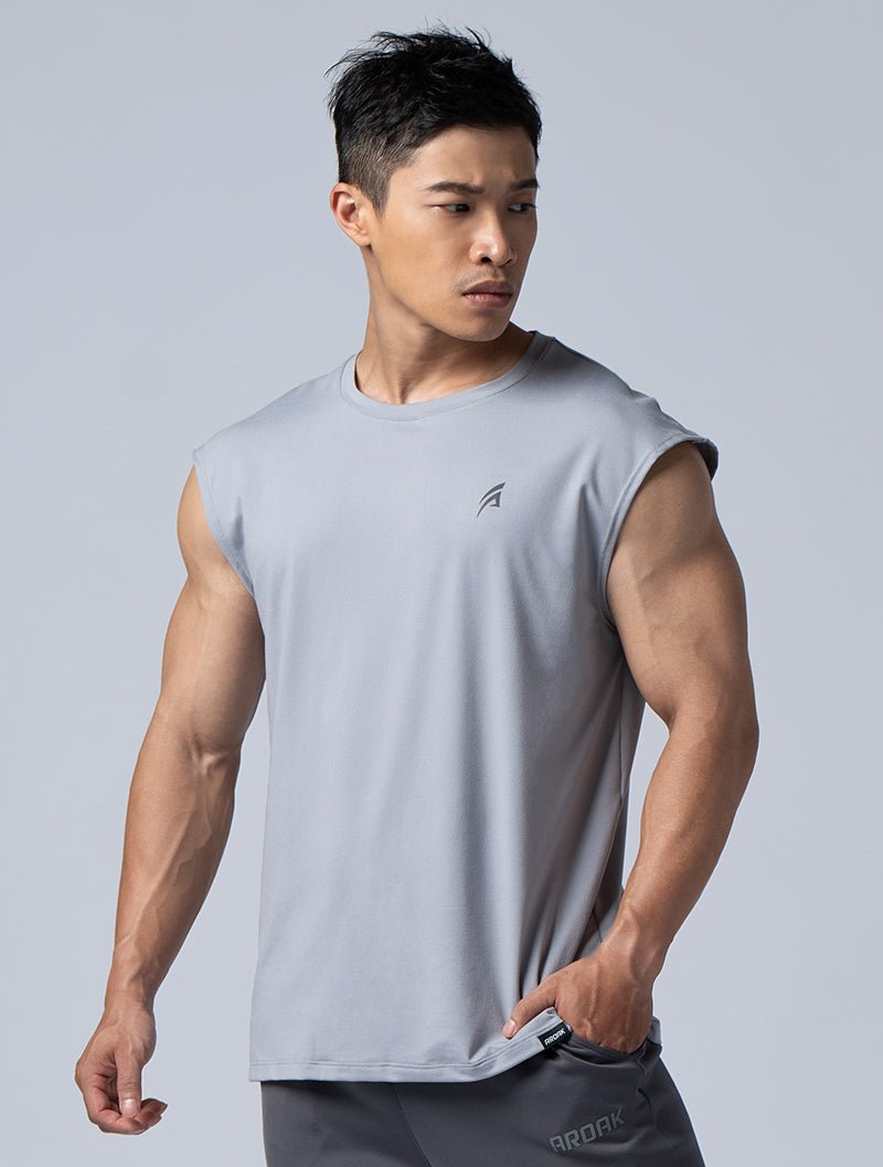 NAP™ - Pure親膚機能寬肩背心 (淺灰) - AROAK 機能健身服飾 | 專為健人打造