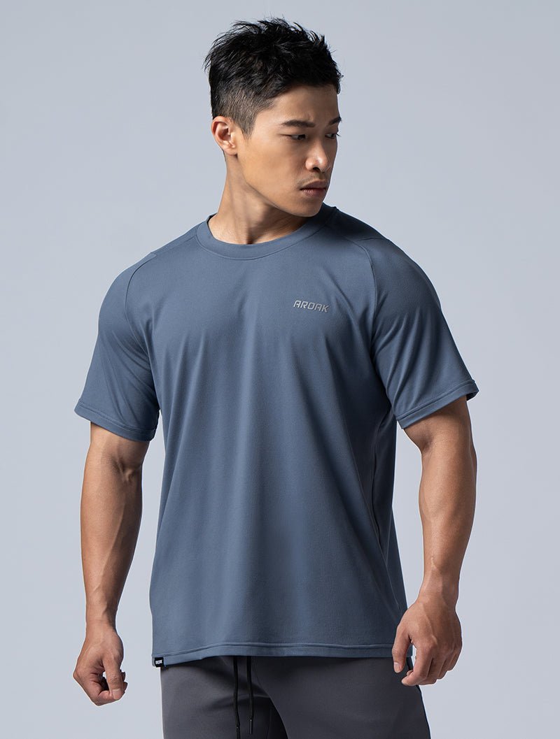 NAP™ - Pure親膚機能寬鬆短袖上衣 (灰藍) - AROAK 機能健身服飾 | 專為健人打造