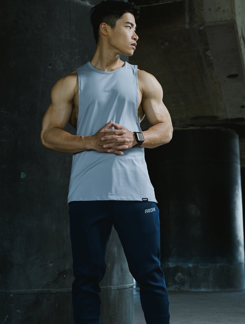 NAP™ - Pure親膚機能平口背心 (淺灰) - AROAK 機能健身服飾 | 專為健人打造