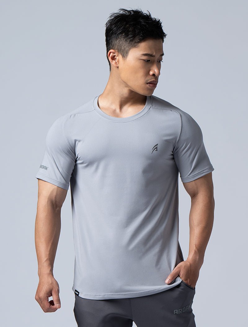 NAP™ - Pure親膚機能合身拉克蘭袖上衣 (淺灰) - AROAK 機能健身服飾 | 專為健人打造