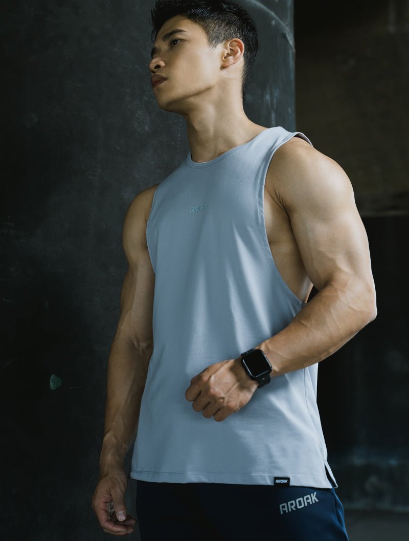 NAP™ - Pure親膚機能平口背心 (淺灰) - AROAK 機能健身服飾 | 專為健人打造