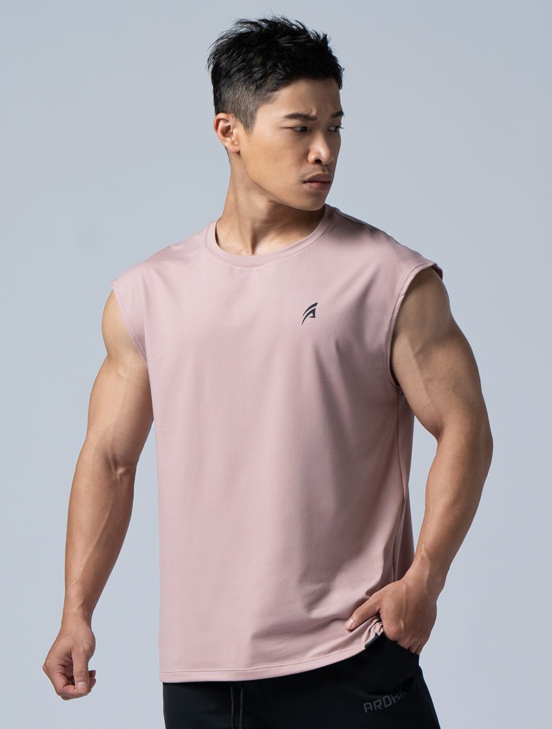NAP™ - Pure親膚機能寬肩背心 (藕粉) - AROAK 機能健身服飾 | 專為健人打造