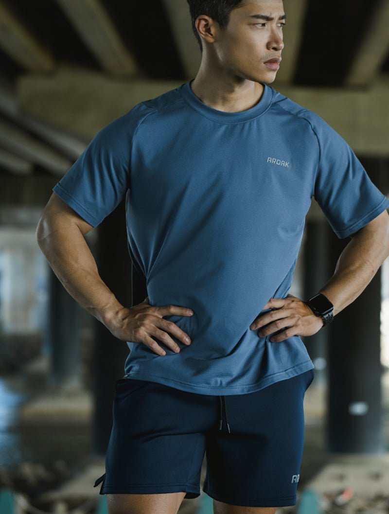 NAP™ - Pure親膚機能寬鬆短袖上衣 (灰藍) - AROAK 機能健身服飾 | 專為健人打造