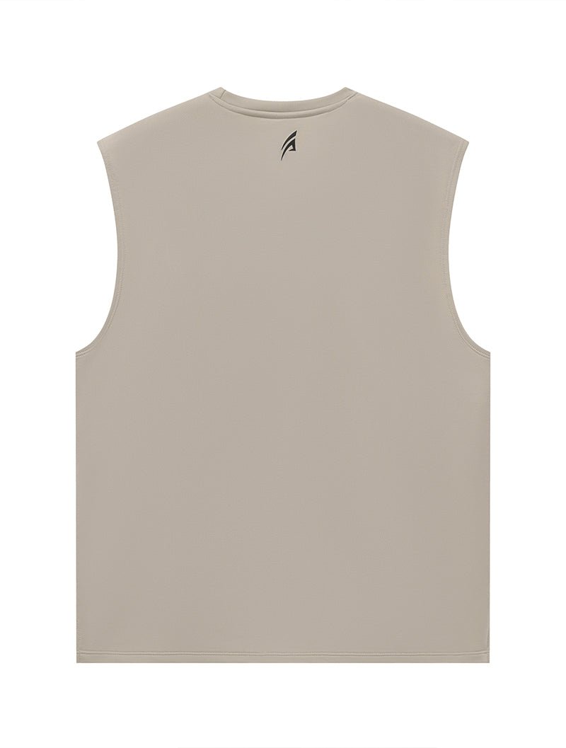 ONE - WAY™ 單向導濕寬肩訓練背心 (灰褐) - AROAK 機能健身服飾 | 專為健人打造