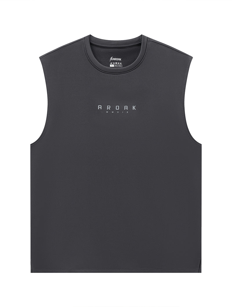 ONE - WAY™ 單向導濕寬肩訓練背心 (鐵灰) - AROAK 機能健身服飾 | 專為健人打造