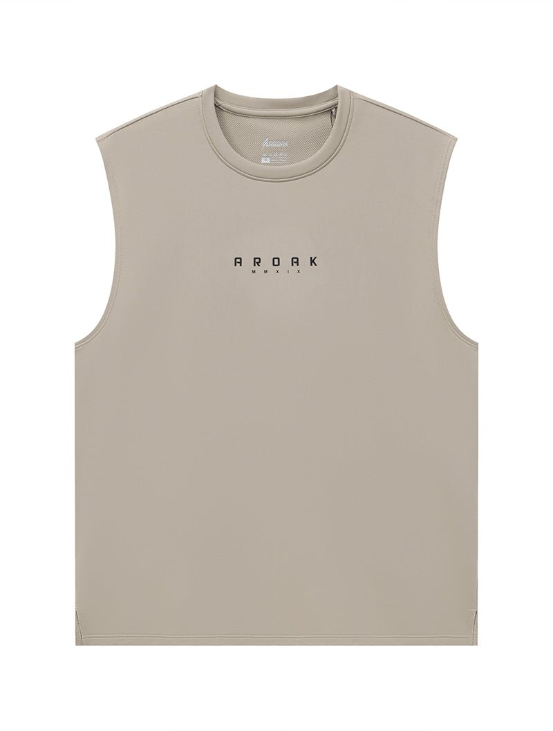 ONE - WAY™ 單向導濕寬肩訓練背心 (灰褐) - AROAK 機能健身服飾 | 專為健人打造