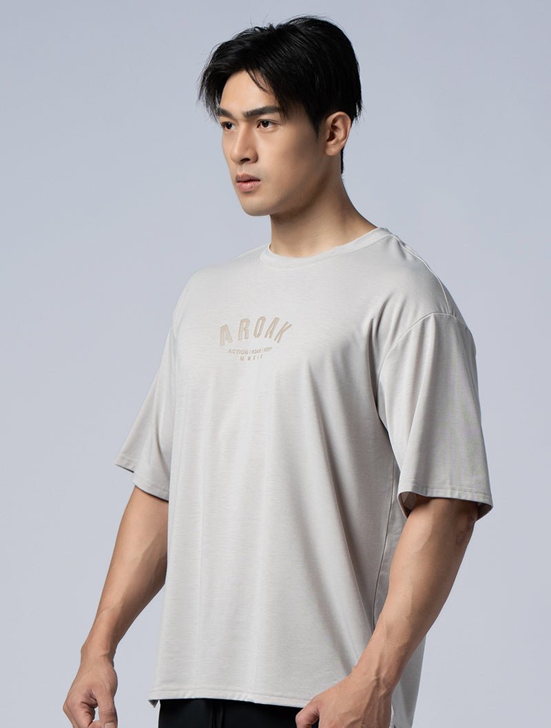 SIRO™ - AP 發泡OVERSIZED機能SIRO短袖上衣 (卡其) - AROAK 機能健身服飾 | 專為健人打造