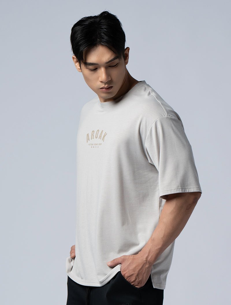 SIRO™ - AP 發泡OVERSIZED機能SIRO短袖上衣 (卡其) - AROAK 機能健身服飾 | 專為健人打造