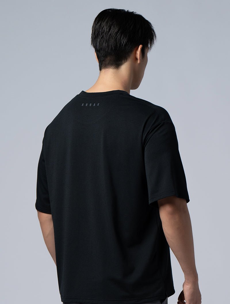 SIRO™ - AP 發泡OVERSIZED機能SIRO短袖上衣 (黑) - AROAK 機能健身服飾 | 專為健人打造