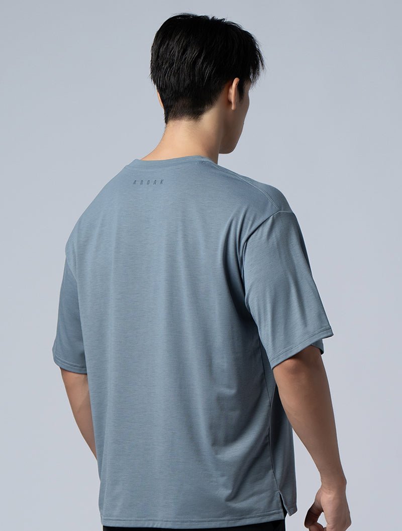 SIRO™ - AP 發泡OVERSIZED機能SIRO短袖上衣 (灰藍) - AROAK 機能健身服飾 | 專為健人打造