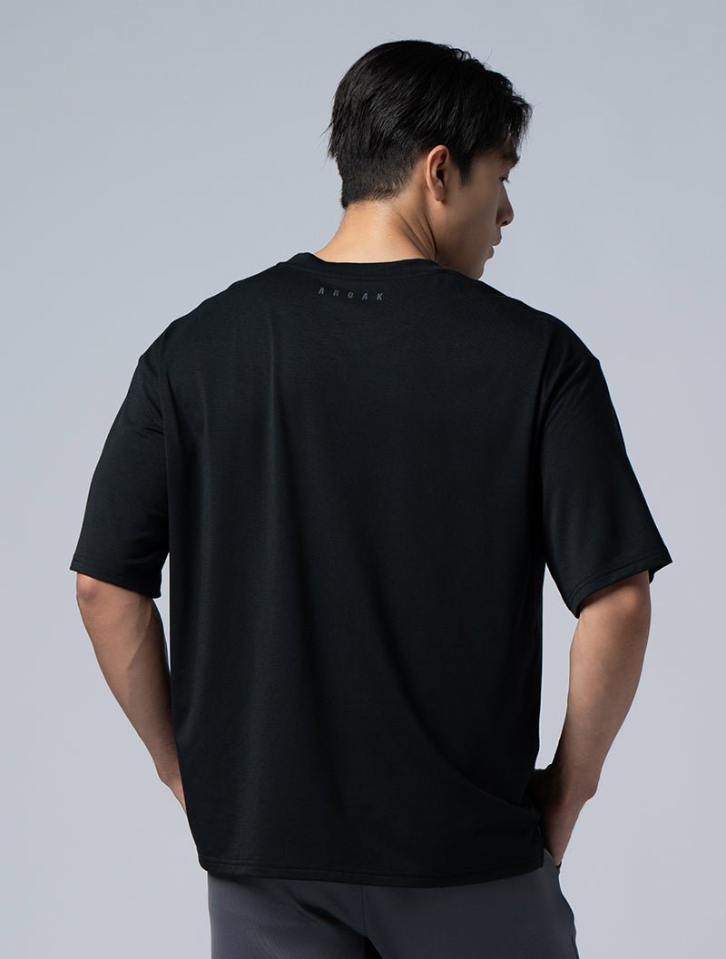 SIRO™ - AP 發泡OVERSIZED機能SIRO短袖上衣 (黑) - AROAK 機能健身服飾 | 專為健人打造