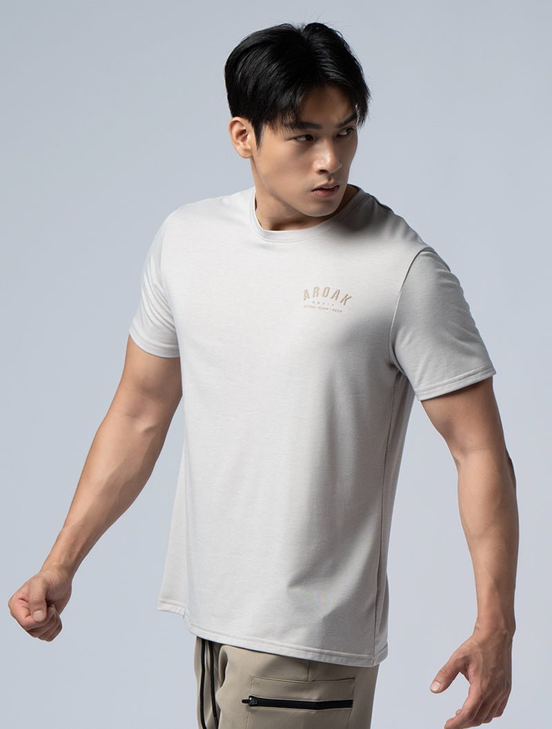 SIRO™ - AP 發泡機能SIRO短袖上衣 (卡其) - AROAK 機能健身服飾 | 專為健人打造