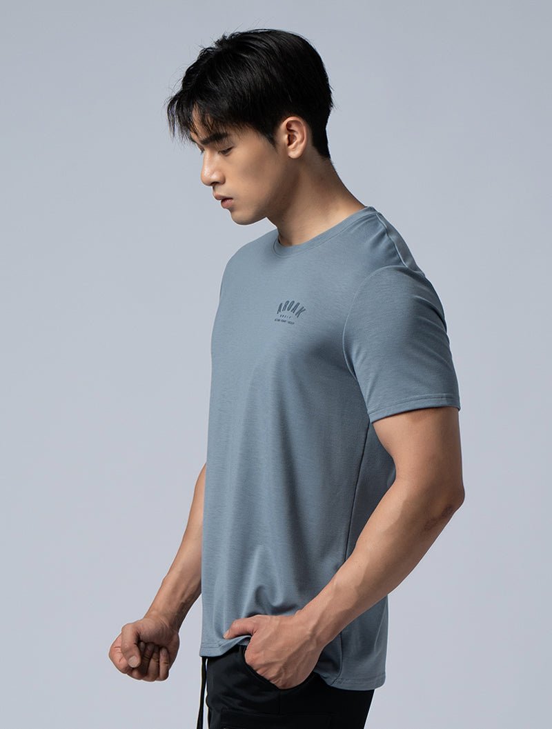 SIRO™ - AP 發泡機能SIRO短袖上衣 (灰藍) - AROAK 機能健身服飾 | 專為健人打造