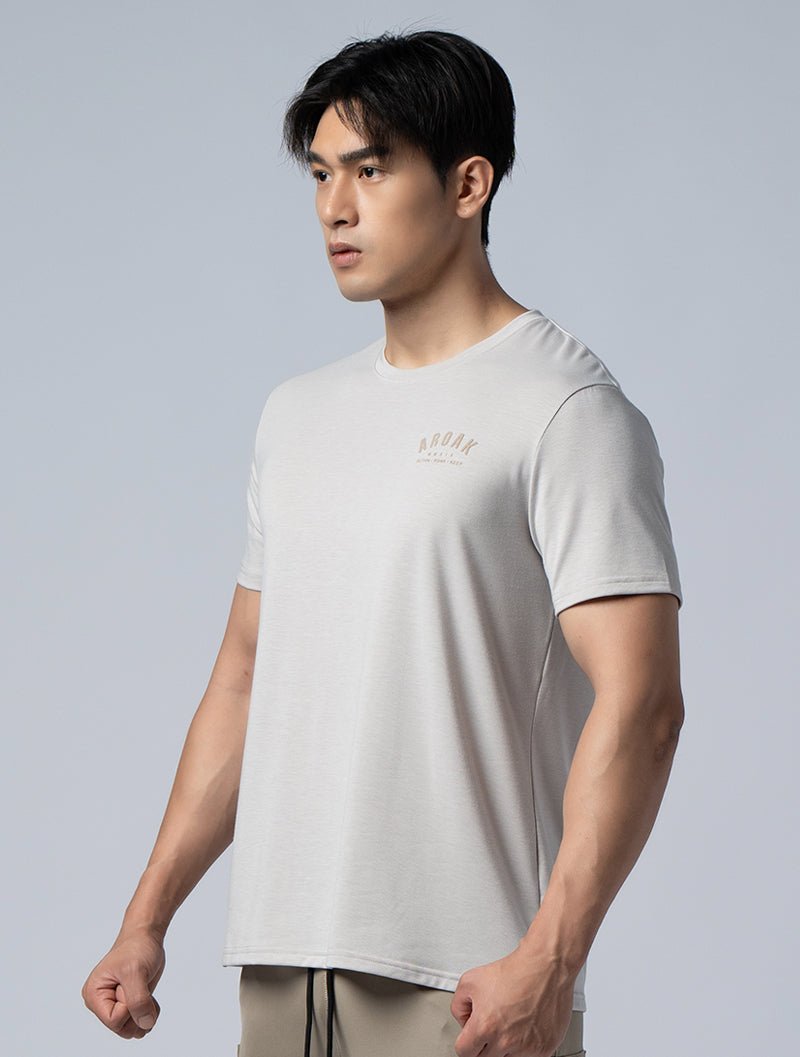 SIRO™ - AP 發泡機能SIRO短袖上衣 (卡其) - AROAK 機能健身服飾 | 專為健人打造