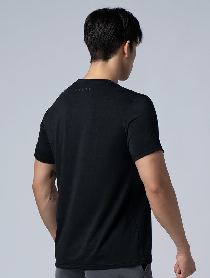 SIRO™ - AP 發泡機能SIRO短袖上衣 (黑) - AROAK 機能健身服飾 | 專為健人打造