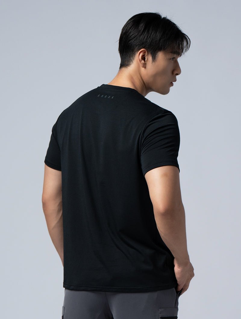 SIRO™ - AP 發泡機能SIRO短袖上衣 (黑) - AROAK 機能健身服飾 | 專為健人打造