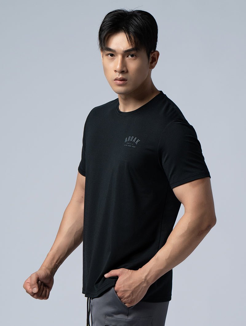 SIRO™ - AP 發泡機能SIRO短袖上衣 (黑) - AROAK 機能健身服飾 | 專為健人打造