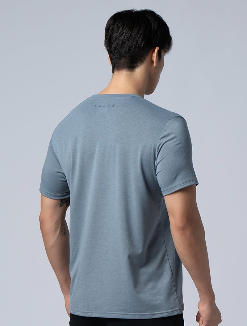 SIRO™ - AP 發泡機能SIRO短袖上衣 (灰藍) - AROAK 機能健身服飾 | 專為健人打造