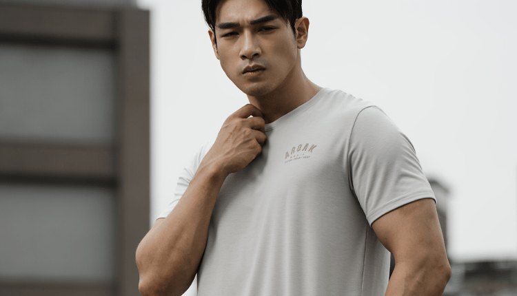 SIRO™ - AP 發泡機能SIRO短袖上衣 (灰藍) - AROAK 機能健身服飾 | 專為健人打造