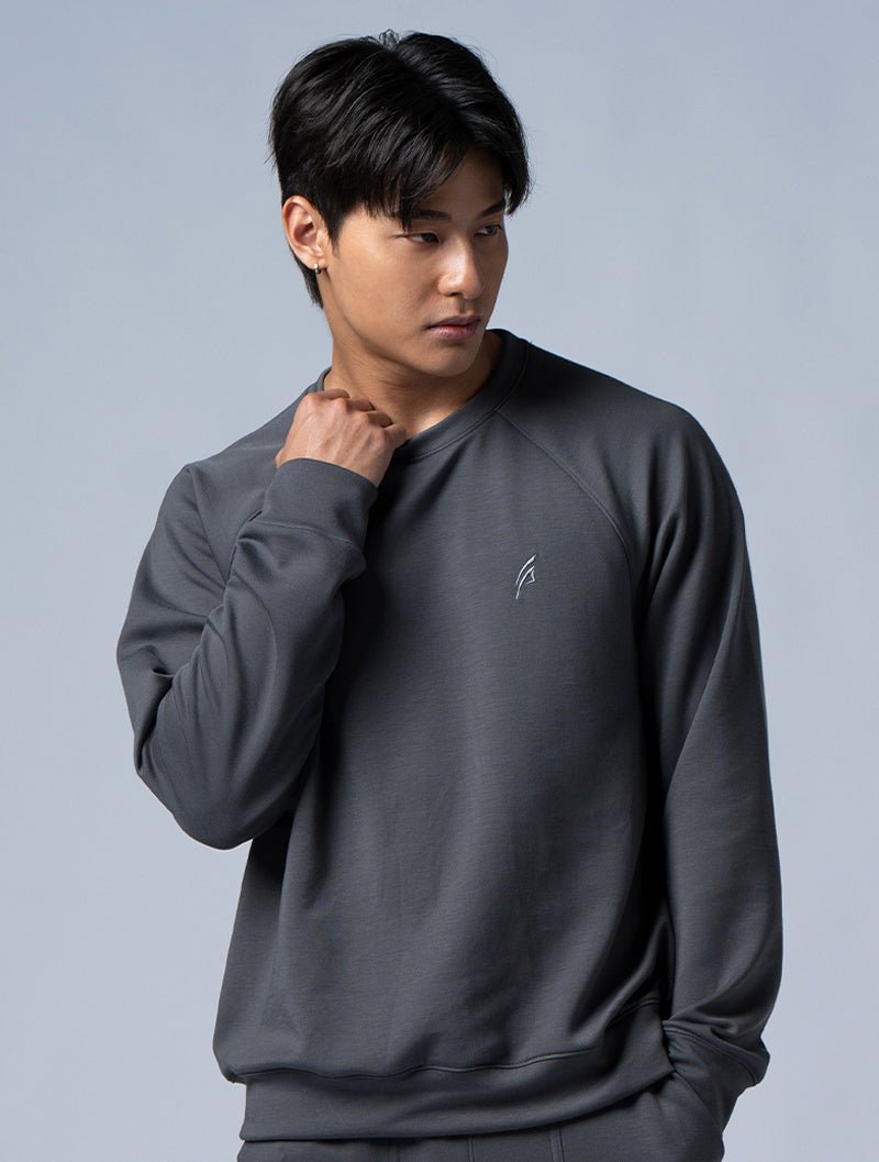 SIRO™ - Dual 拉克蘭袖休閒上衣 (深灰) - AROAK 機能健身服飾 | 專為健人打造