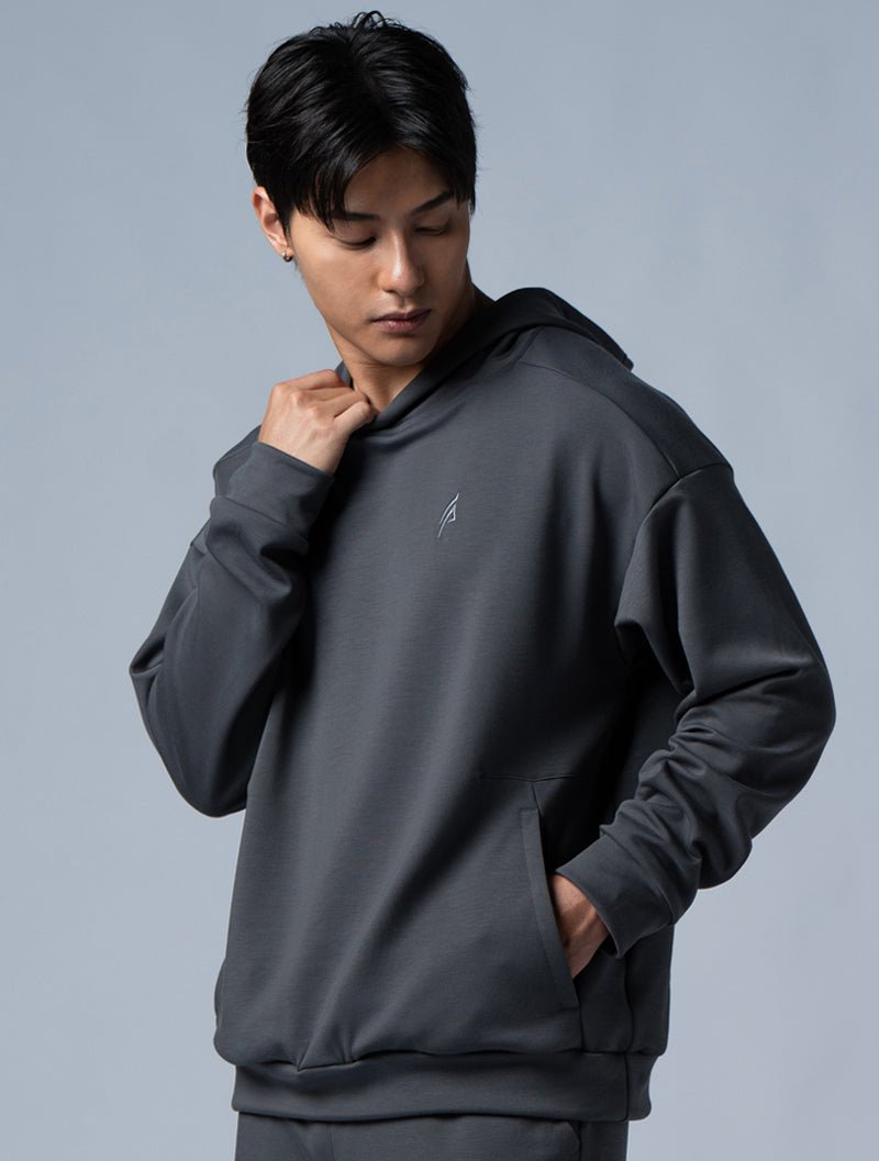 SIRO™ - Dual 剪接寬版連帽上衣 (深灰) - AROAK 機能健身服飾 | 專為健人打造