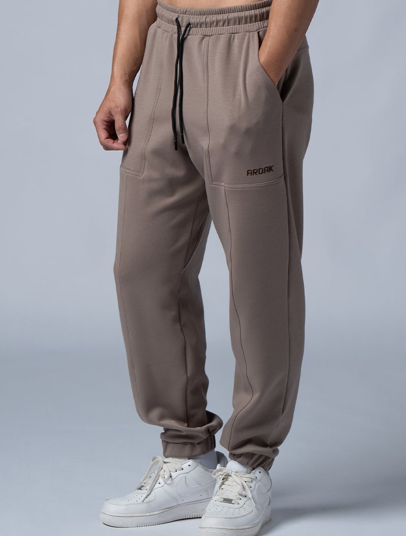 SIRO™ - Dual 休閒束口長褲 (棕卡其) - AROAK 機能健身服飾 | 專為健人打造